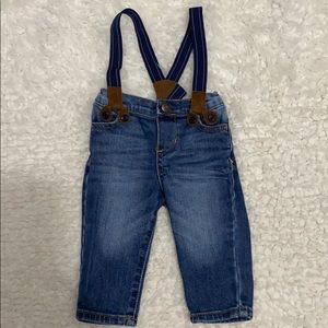 Baby B’Gosh jeans with suspenders. Size 6mos